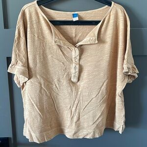 Old Navy Slub Crop Tee Gold - Sz Large